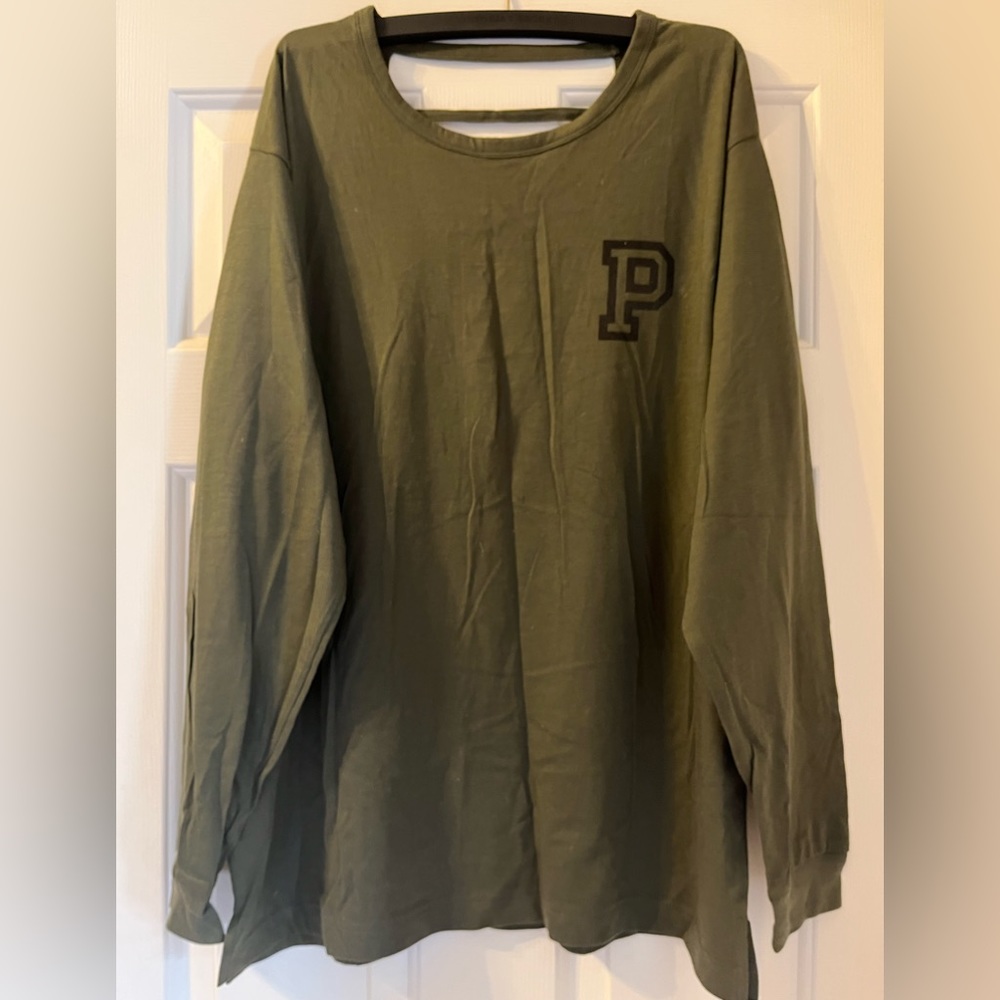BNWT PINK Green L/S tee with cut-out back